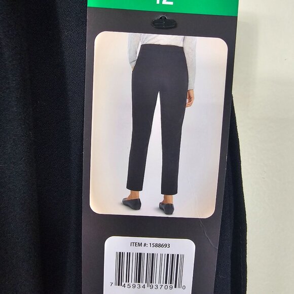 Banana Republic Womens Black Pull-On Ankle Pant Sz 12 Stretch Waist Office - Picture 12 of 12